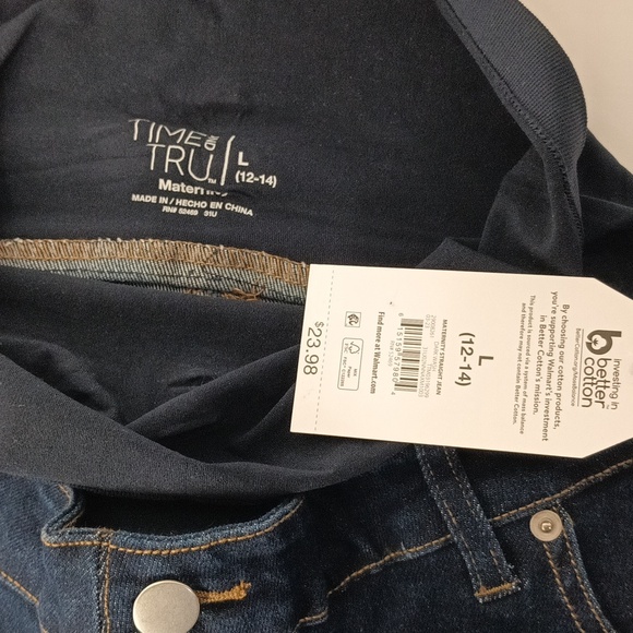 Time and Tru Maternity straight jeans women's size Large (12 - 14) full panel - Picture 5 of 8